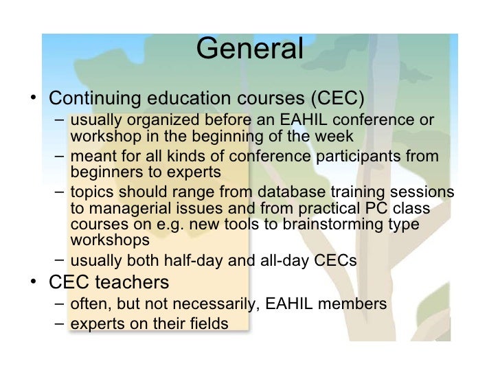 Organising continuing education courses practical guidelines and best