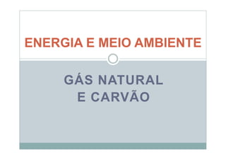 ENERGIA E MEIO AMBIENTE

     GÁS NATURAL
      E CARVÃO
 
