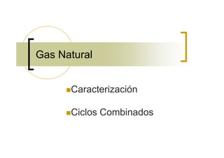 Gas Natural
Caracterización
Ciclos Combinados
 