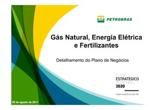 Gás Natural, Energia Elétrica
                             e Fertilizantes

                        Detalhamento do Plano de Negócios




09 de agosto de 2011
 