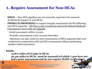 1. Require Assessment for Non-HCAs
• ISSUE – Non-HCA pipelines are not currently required to be assessed.
Accidents do hap...