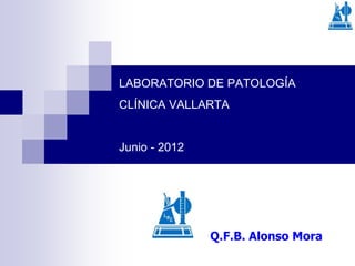 LABORATORIO DE PATOLOGÍA
CLÍNICA VALLARTA


Junio - 2012




               Q.F.B. Alonso Mora
 