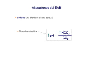 Alteraciones del EAB


Simples: una alteración aislada del EAB
Simples




– Alcalosis metabólica
 