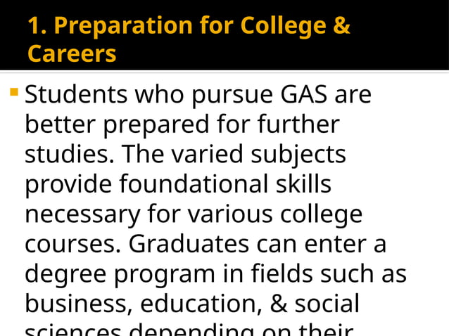 GAS Overview Senior High School General Academic Strand | PPTX