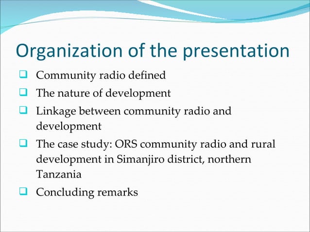 Community Radio & Rural Development | PPT