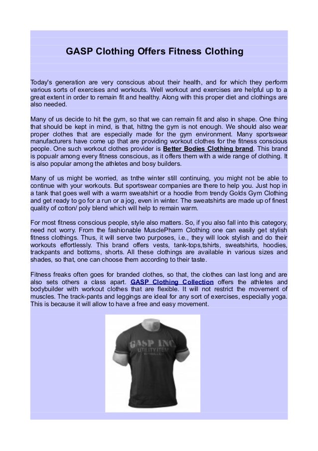 GASP Clothing Proper Workout Clothes