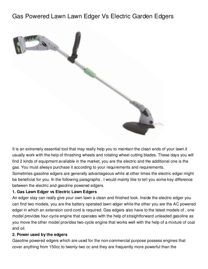 Gas Powered Lawn Lawn Edger Vs Electric Garden Edgers