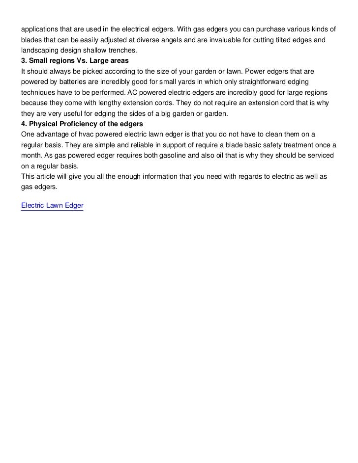 Gas Powered Lawn Lawn Edger Vs Electric Garden Edgers