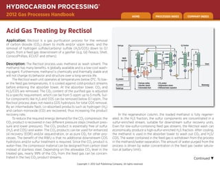 Rectisol Process Gas_Processes_Handbook for better knowledge | PDF