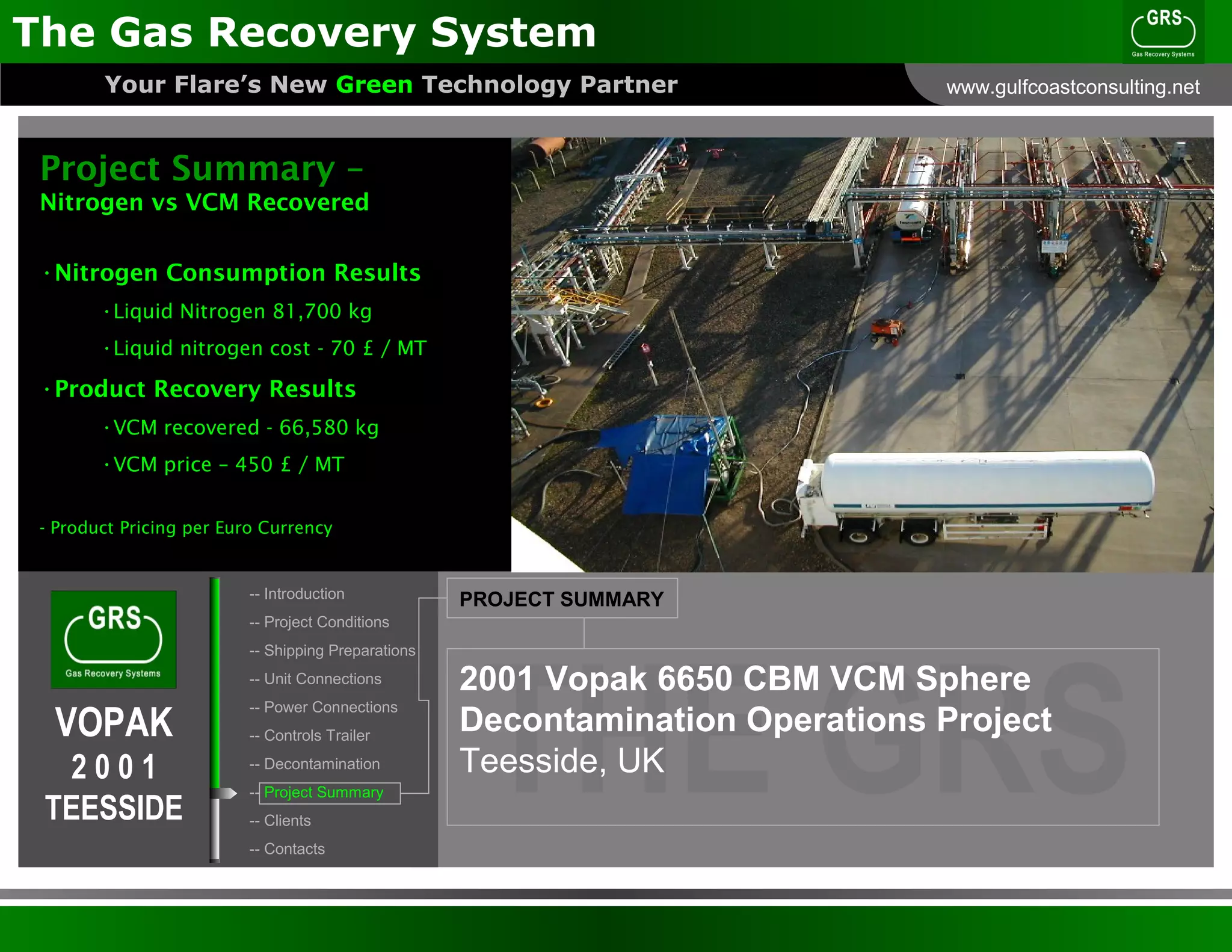 Vcm Recovery Systems Gas Recovery Systems Vopak VCM Sphere Project | PPT