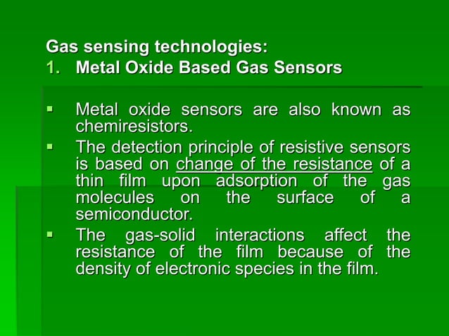 Deep explanation of gas sensors for engineering students | PPTX ...