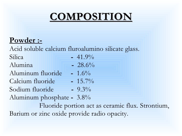 composition of cement zinc phosphate Cement Gass Ionomer
