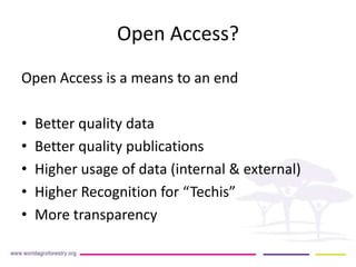 Shifting the goal post – from high impact journals to high impact data