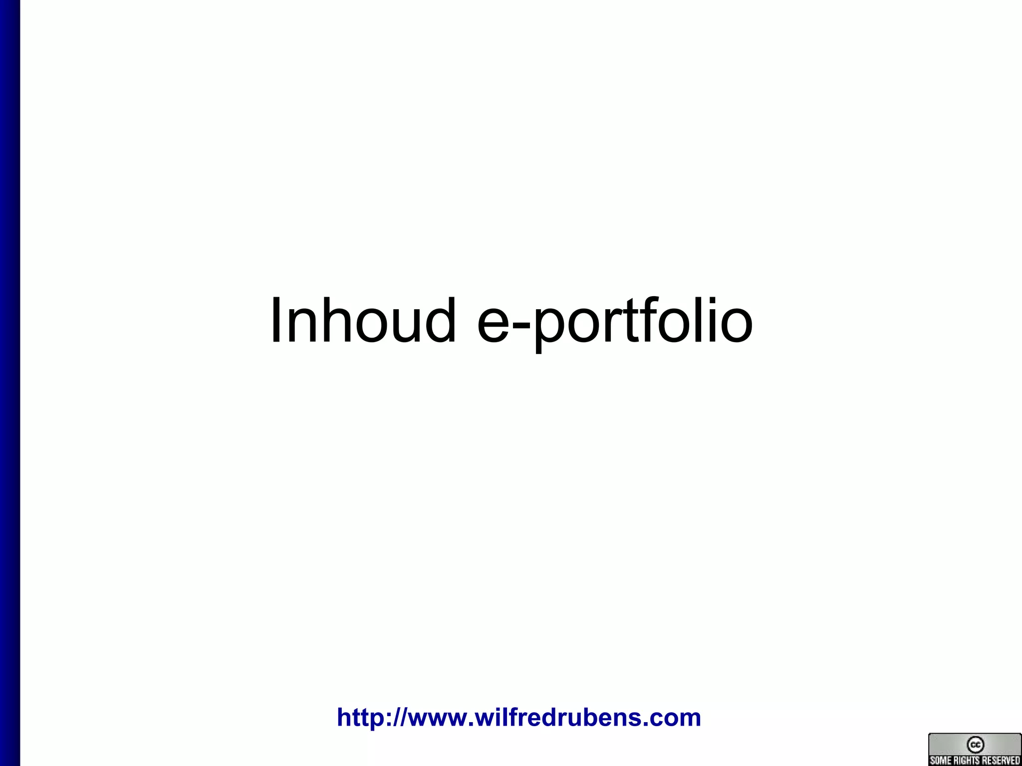 Inhoud e-portfolio 
