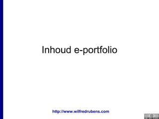 Inhoud e-portfolio 