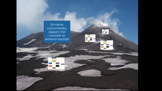 Zet kleine,
overzichtelijke,
stappen met
concreet en
werkend resultaat
 