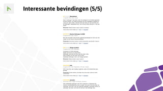 Interessante bevindingen (5/5)
 