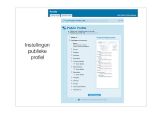 Instellingen
  publieke
   proﬁel
 