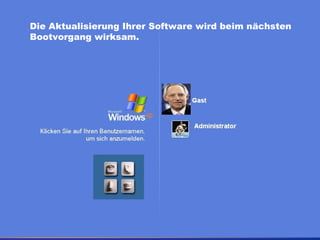 Die Aktualisierung Ihrer Software wird beim nächsten Bootvorgang wirksam. 
