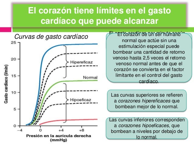 Resultado de imagen para efecto de diferentes grados de estimulacion simpatica o parasimpatica sobre la curva de gasto cardiaco