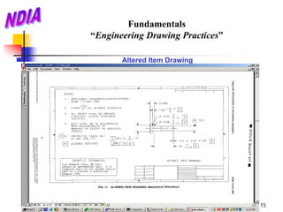 Fundamentals
“Engineering Drawing Practices”

       Altered Item Drawing




                                  15
 