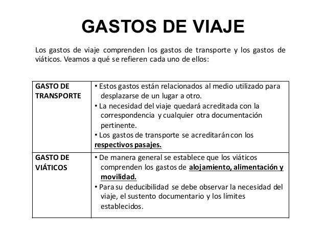 gastos de viaje