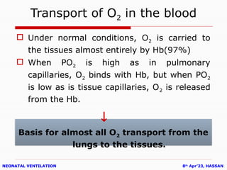O2 Transport Vent GAS TRANSPORT- NEONATAL VENTILATION HASSAN-2023.pptx