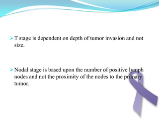 Complication:Haematemesis , may be few in amount or copious associated with food particles , in peptic ulcer the amount is always higher than that of gastric carcinoma.Secondaries to the liver , pyloric obstruction …..