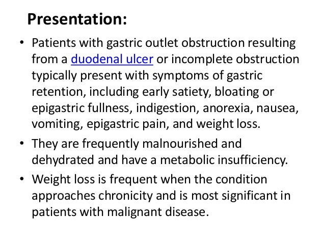 Gastric Outlet Obstruction Diet