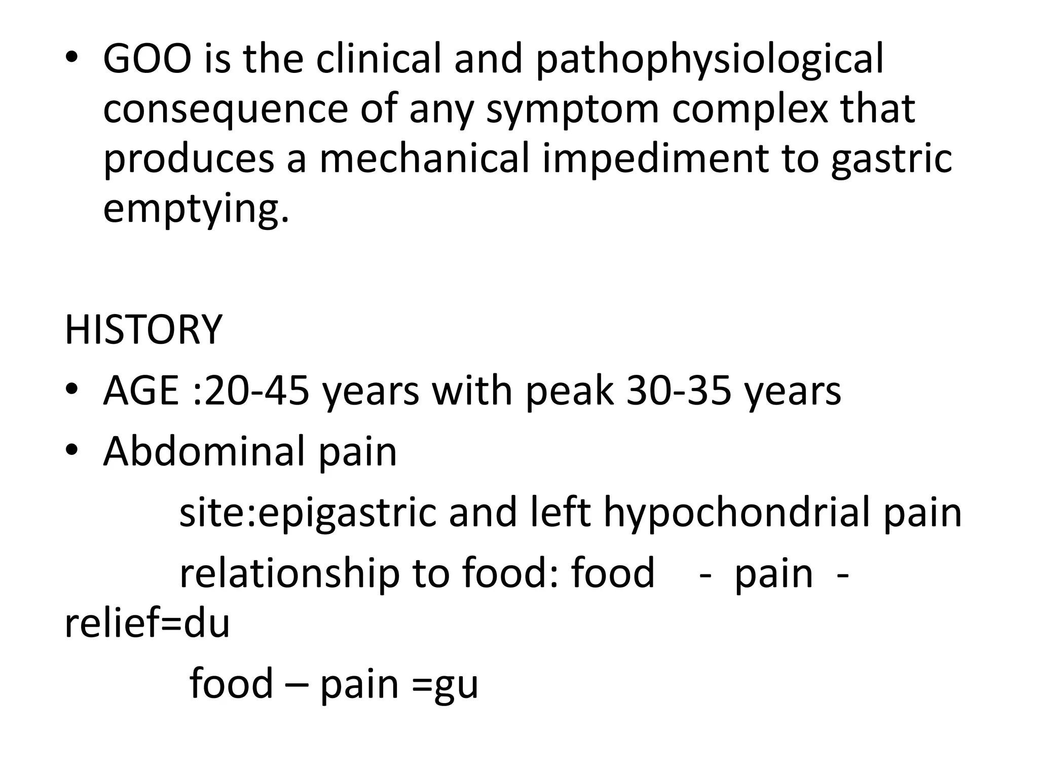 Gooss Gastric outlet obstruction | PPTX