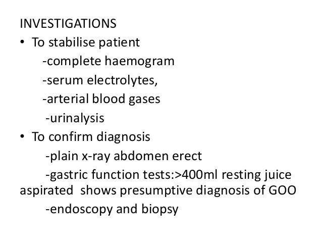 Gastric outlet obstruction