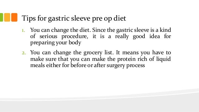 Pre Surgical Diet Gastric Sleeve