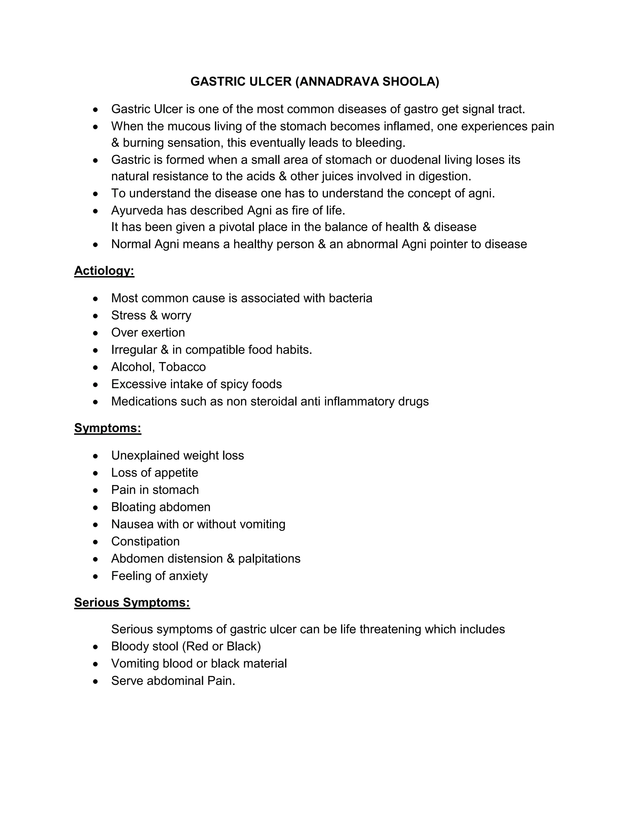 GASTRIC ULCER (ANNADRAVA SHOOLA) DOCX