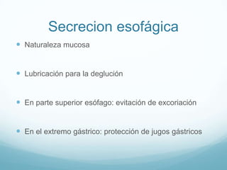 Tasamáximade secreción: 4 ml/minGlándulasSalivalesTipode	 	    % del totalGlándula		      saliva 		    secretadoParótidaSerosaSubmandibular Mucosa/ SerosaSublingual 	  	 Mucosa/	   10%SerosaBucalMucosa		            <1%90%