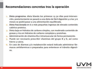 Recomendaciones concretas tras la operación
56
 