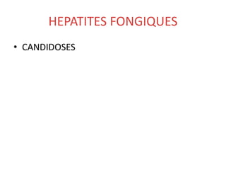 HEPATITES FONGIQUES
• CANDIDOSES
 
