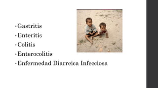 •Gastritis
•Enteritis
•Colitis
•Enterocolitis
•Enfermedad Diarreica Infecciosa
 