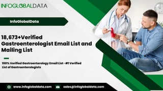 18,673+Verified
Gastroenterologist Email List and
Mailing List
www.infoglobaldata.com sales@infoglobaldata.com
100% Verified Gastroenterology Email List · #1 Verified
List of Gastroenterologists
InfoGlobalData
 