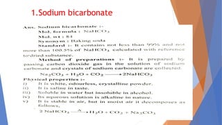 1.Sodium bicarbonate
 