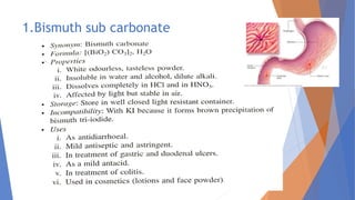 1.Bismuth sub carbonate
 