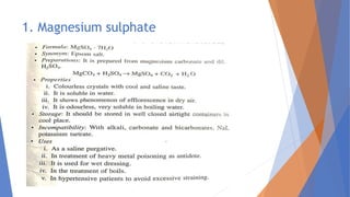 1. Magnesium sulphate
 