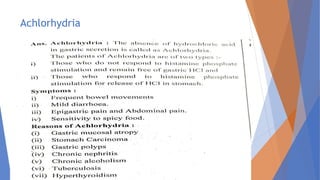 Achlorhydria
 