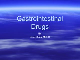 Gastrointestinal
Drugs
By
Suraj Dhara; MMCH
 