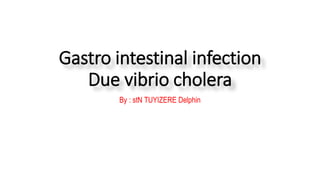Gastro intestinal infection
Due vibrio cholera
By : stN TUYIZERE Delphin
 