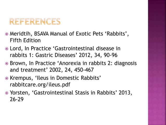 Gastrointestinal stasis in rabbits | PPTX | Digestive Disorders ...