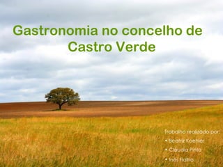 Gastronomia no concelho de Castro Verde ,[object Object],[object Object],[object Object],[object Object]
