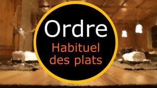 Ordre
Habituel
des plats
 