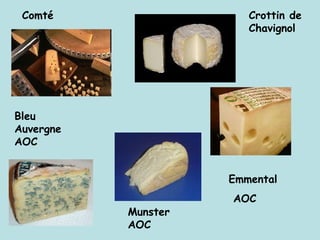 Comté Crottin de Chavignol Bleu Auvergne AOC Emmental AOC Munster AOC 