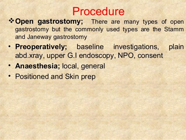 Open Gastrostomy Tube Placement - Gastrostomy