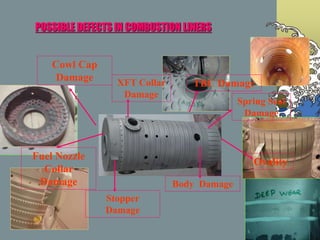 Spring Seal
Damage
Body Damage
XFT Collar
Damage
Stopper
Damage
Fuel Nozzle
Collar
Damage
TBC Damage
Ovality
POSSIBLE DEFECTS IN COMBUSTION LINERS
Cowl Cap
Damage
 